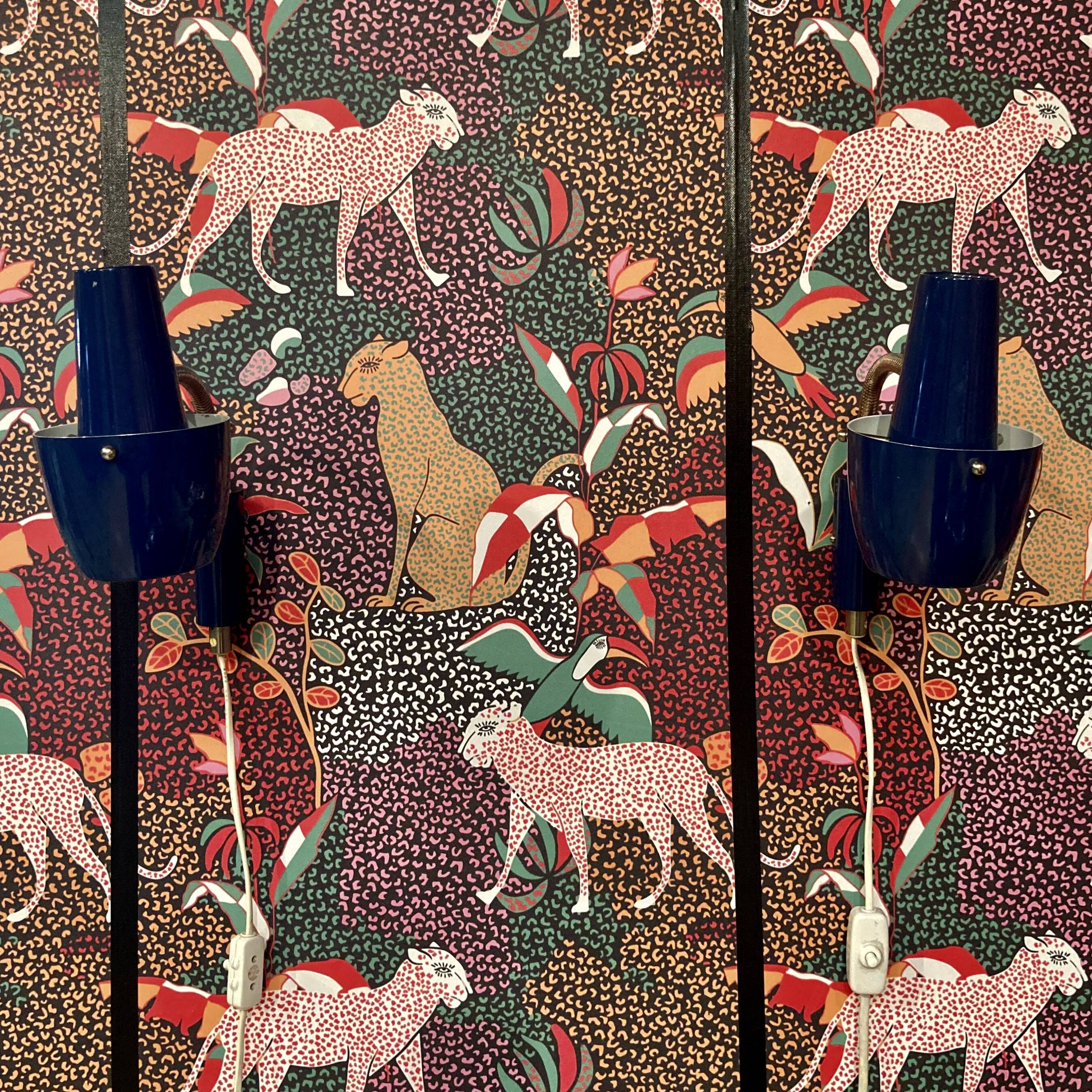 Pair of 1950s Scandinavian design wall lights.