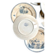 6 dessert plates Sarreguemines in iron earth, service "Tsarina"