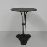 Steel bistro table on cast iron base
