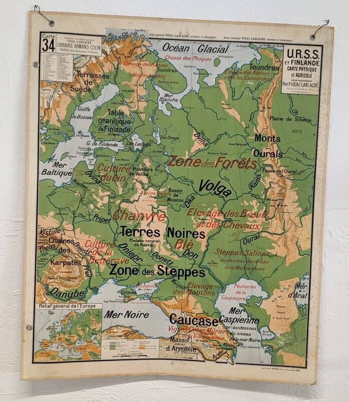 Vidal lablache school map - n°34 ussr and finland