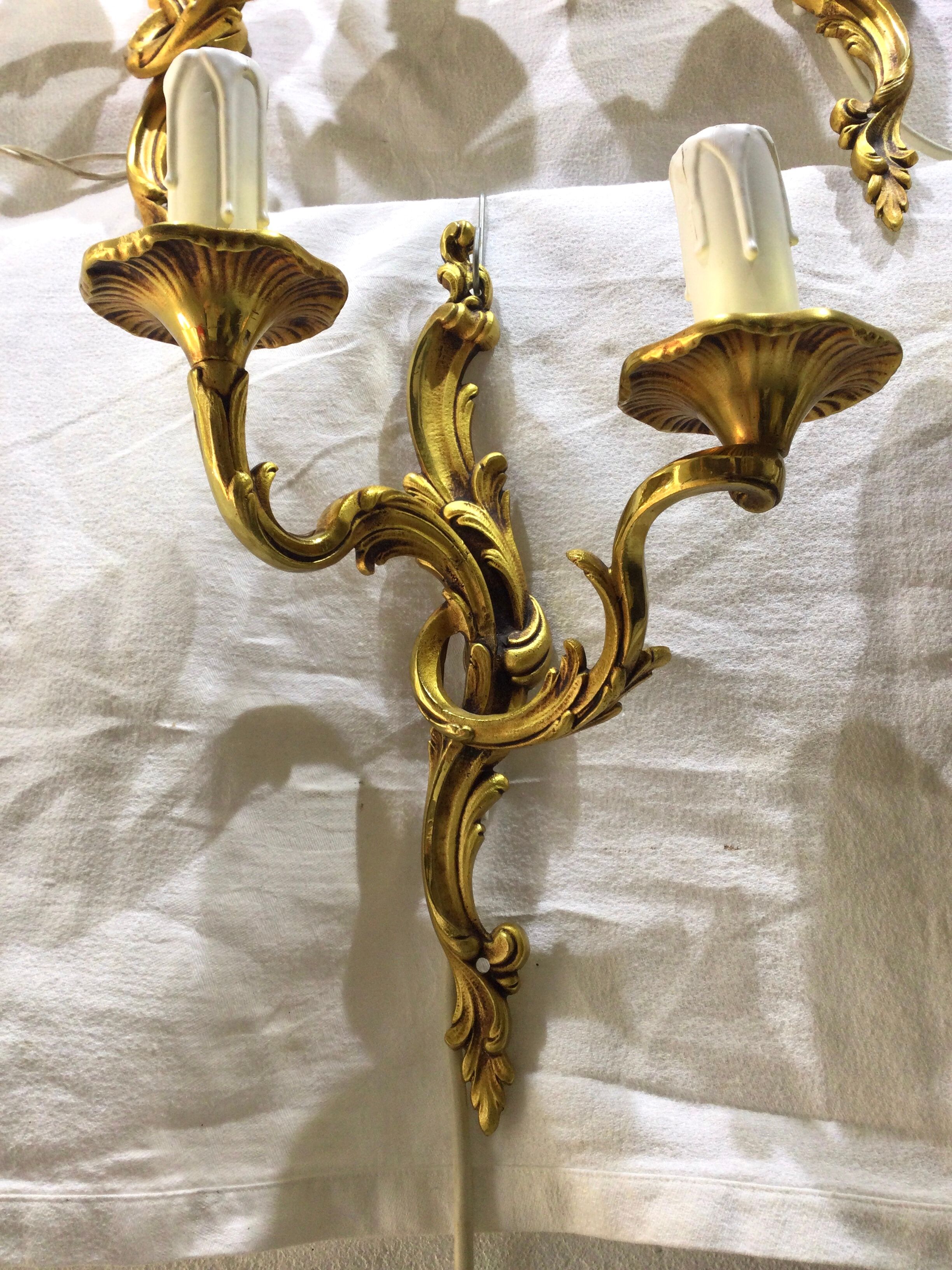 7 Bronze Wall Lamps 2 lights