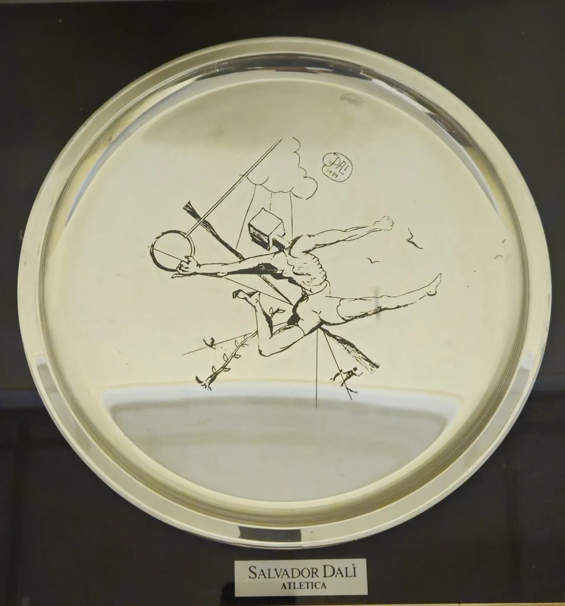 Framed screen-printed plate with certificate