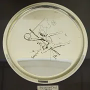 Framed screen-printed plate with certificate