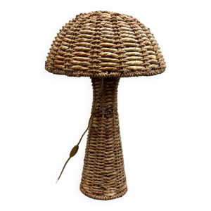 lampadaire tropical vintage - rotin