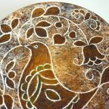 Enamelled ceramic plate, signed Bernard Buffat design from the 60s/70s