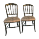 Paire de chaises en bois laqué noir époque Napoléon III