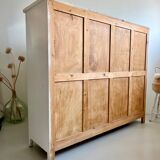 Large antique school wardrobe/bookshelf in solid pine – 1950