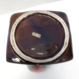 Handmade Orange and Brown Glazed Vallauris Ceramic Vase, France
