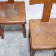 Vintage brutalist wooden T chair