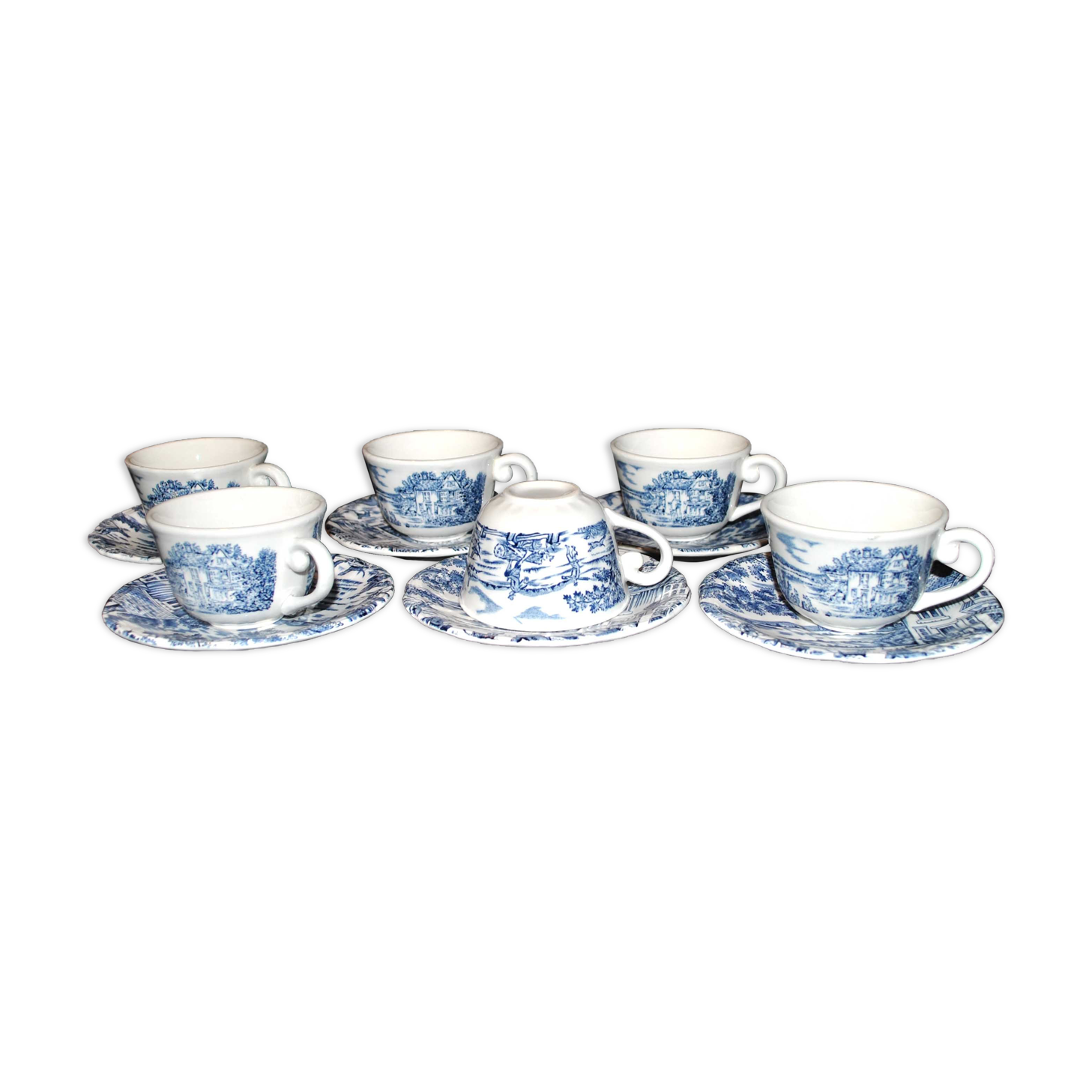 Series of 6 cups and saucers