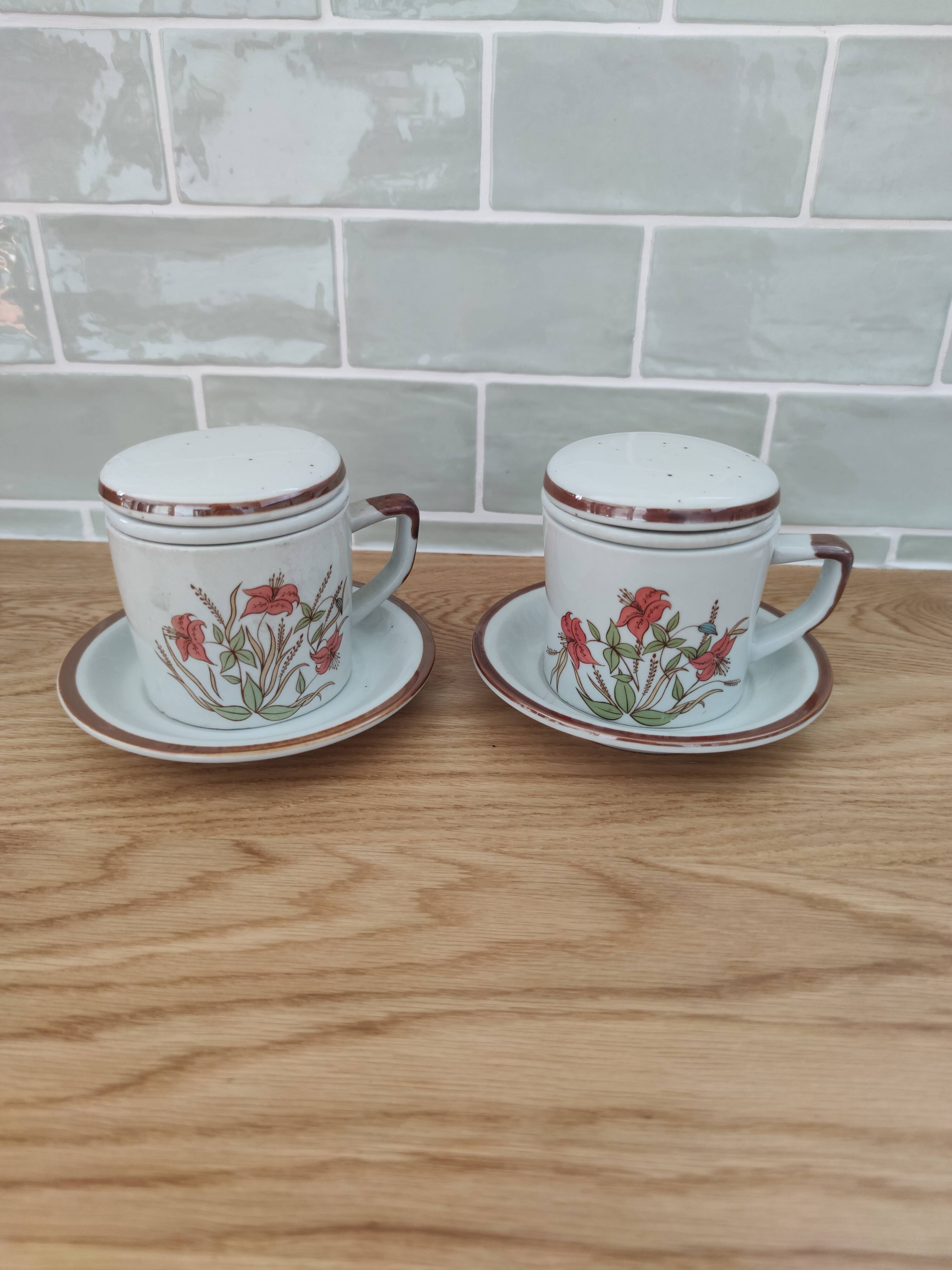 Lot de 2 tisanières vintage