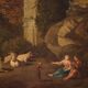 Great 17th century Italian painting, bucolic landscape with ruins