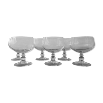 Suite of six crystalline glass dessert cups