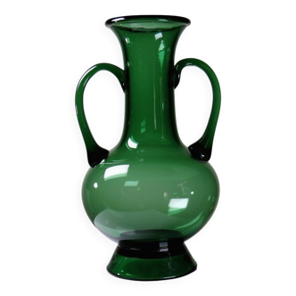 Imposant vase amphore Empoli style Etrusque soufflé à la bouche vintage