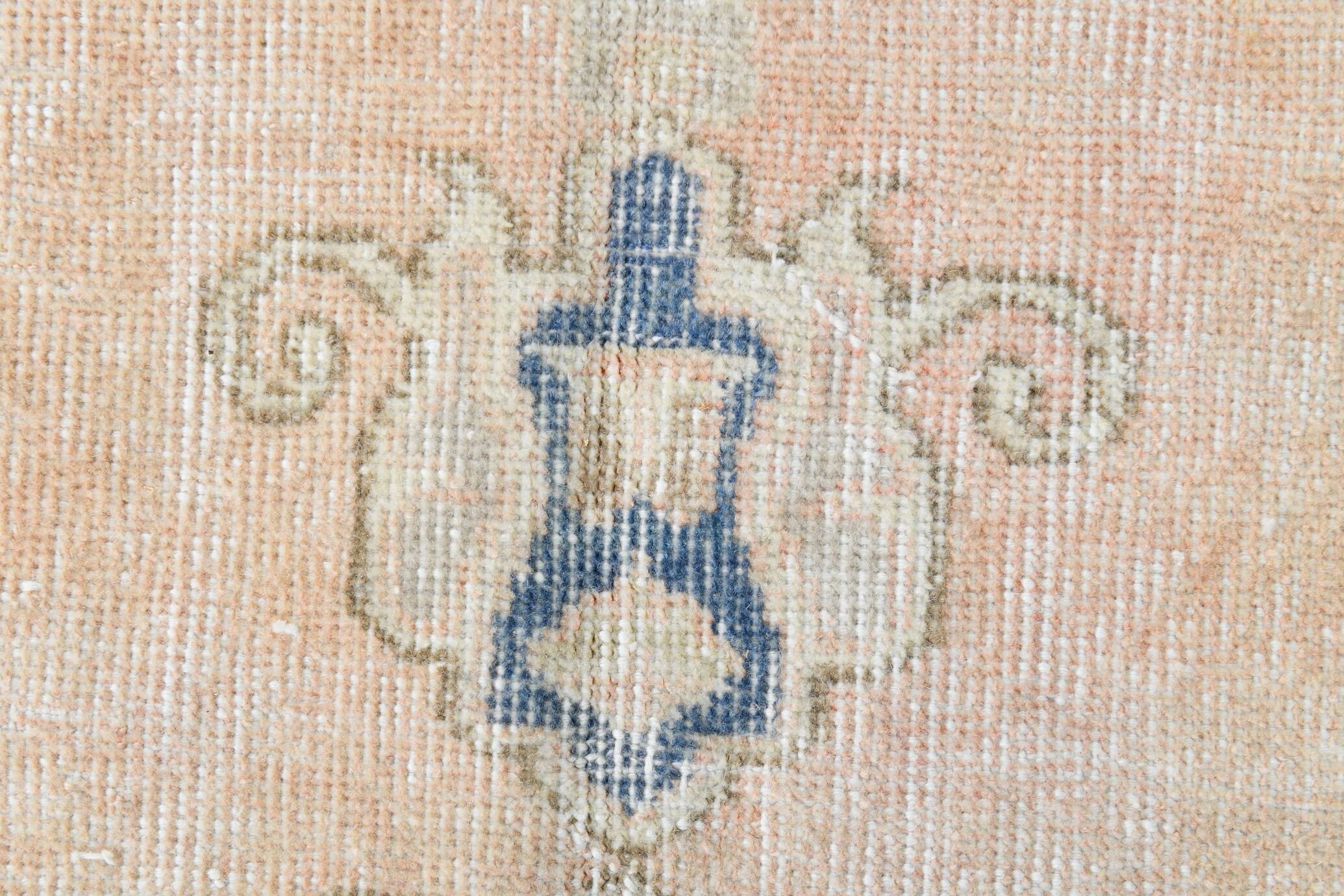 Tapis turc classique en laine bleue