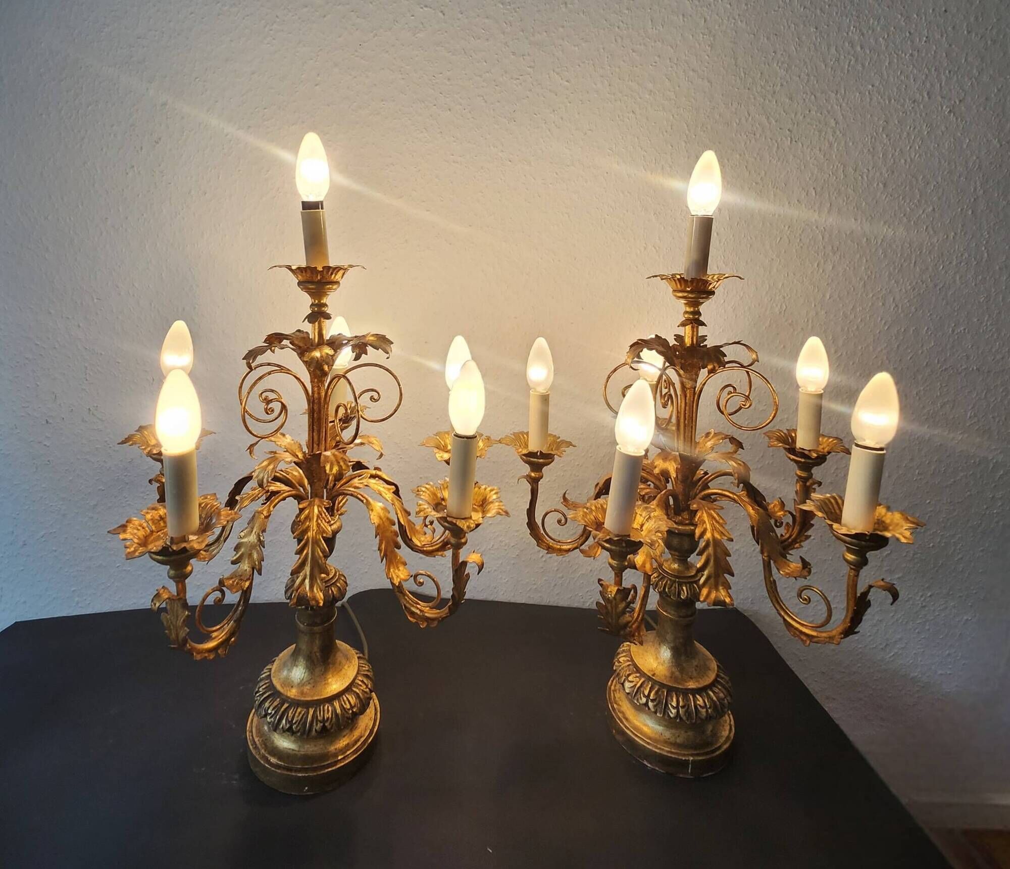 Antique gilded hand-forged hand-carved Florentine Louis XV, Italy