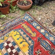 Vintage Caucasian Kazak carpet handmade USSR 1950 - wool on wool 255x120