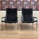 PAIRE DE FAUTEUILS CUIR NOIR ET CHROME HANS EICHENBERGER 1960.