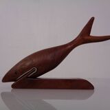 Danish Teak Shark with Stand, 1960s