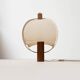Postmodern table lamp in wood and canvas, Poland, 1980s
