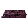 Terrazza Landscapes in Burgundy Leather by Ubald Klug for de Sede, 1970s, Set of 4