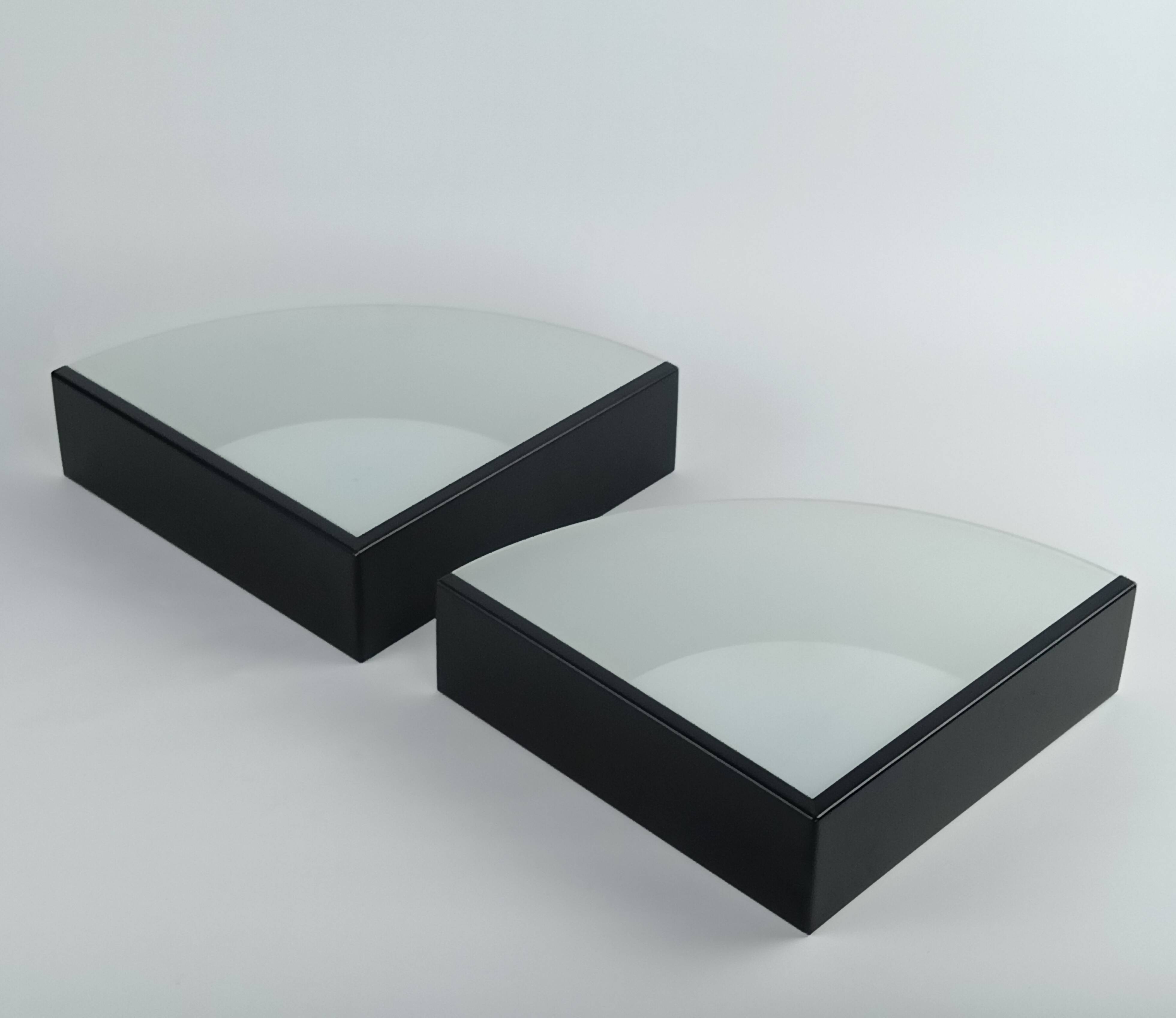 2 triangular wall lights 1980