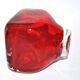 DESIGN square vase in red lined blown glass 11cm dlg Whitefriars