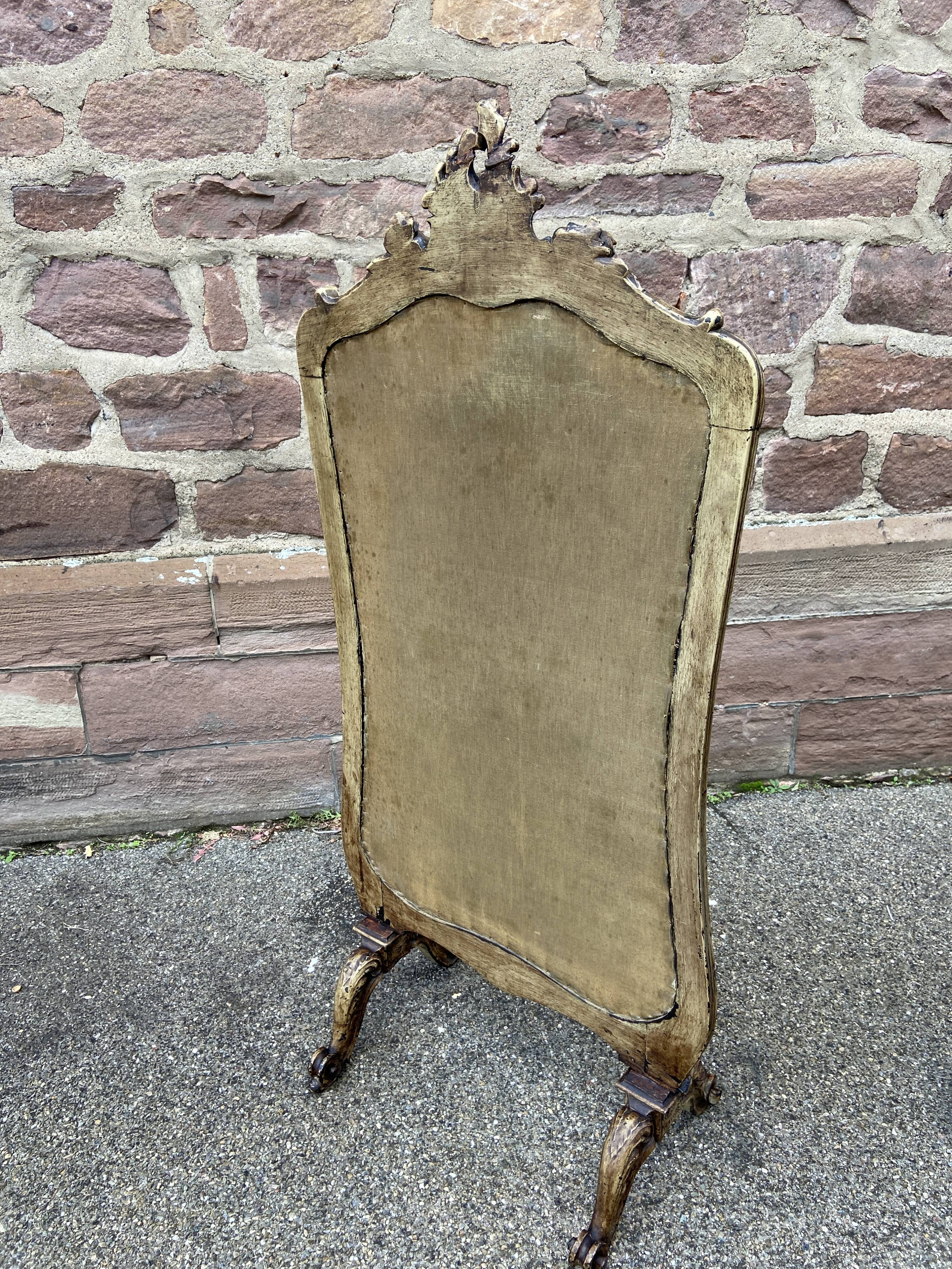 Louis XV fireplace fire screen Rocaille walnut 19th century