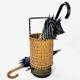 Braided bamboo umbrella holder