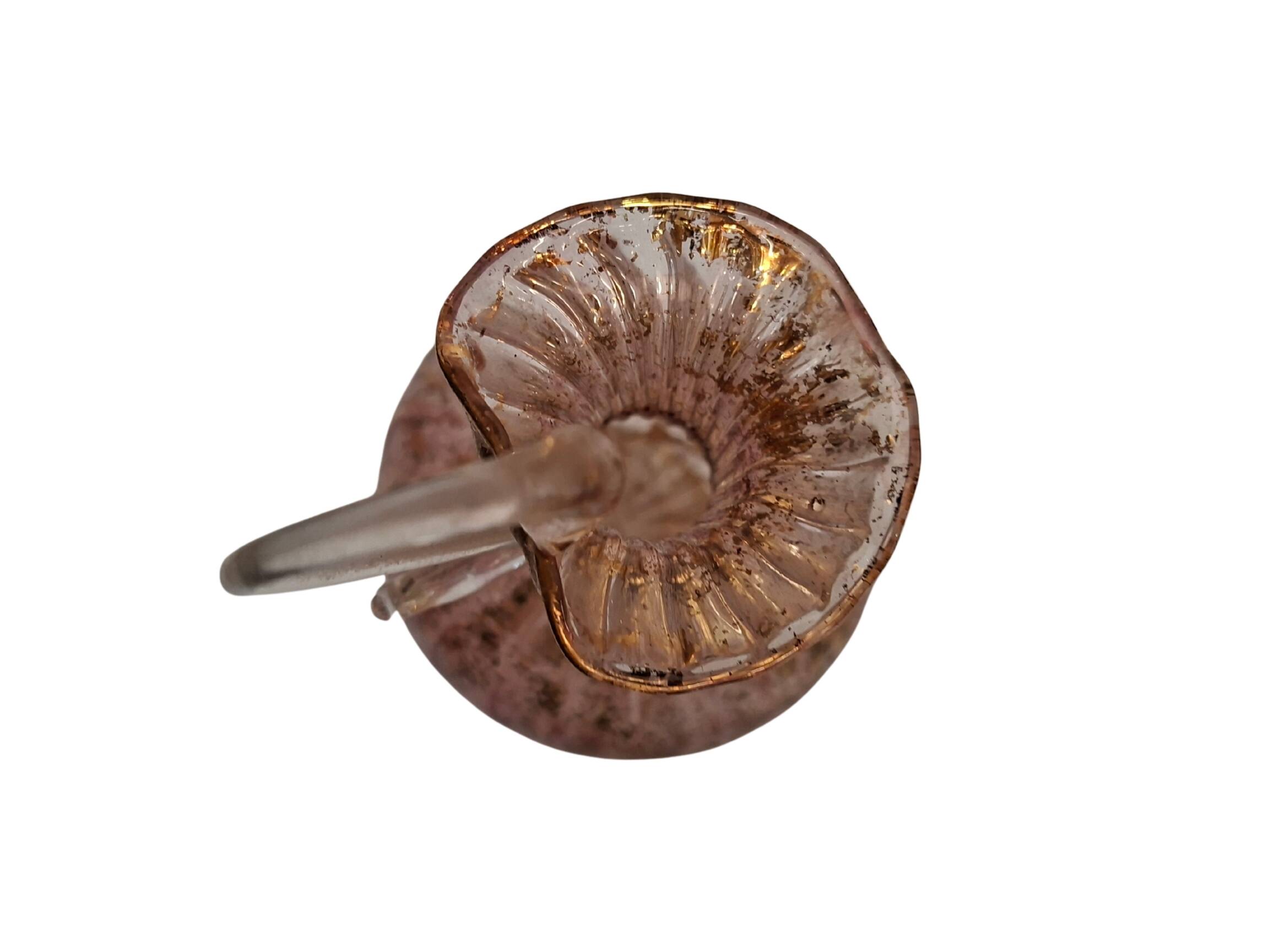 Elegante Ampolla in Vetro di Murano Rosa e Decori Dorati – Lavorazione Arti