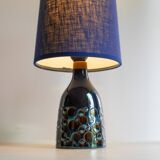 Mid-century modern pottery table lamp with candy glazing from Söholm, Denmark, 1960s