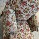 Old shepherdess armchairs louis XV style flocked fabric flower