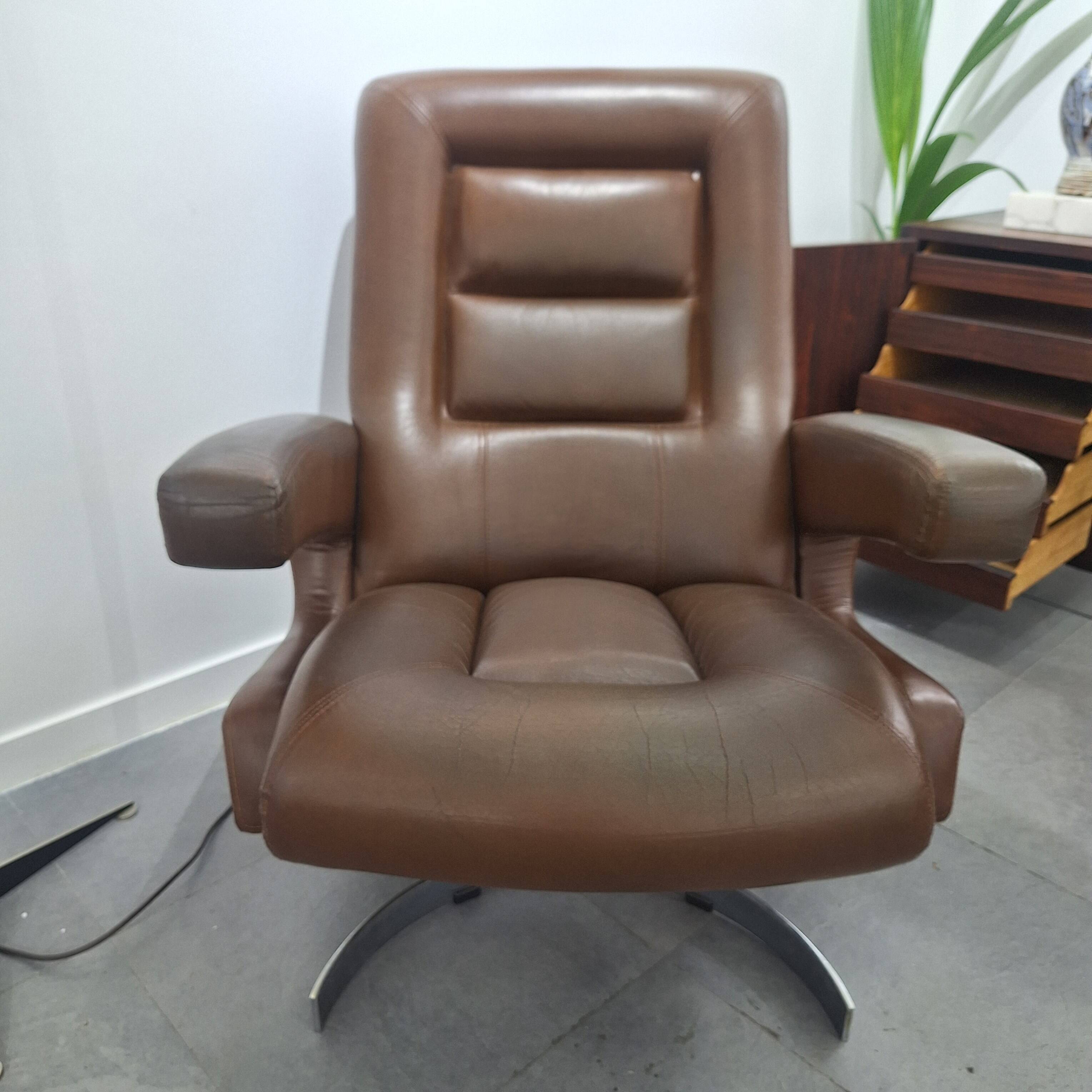 60s leather armchair