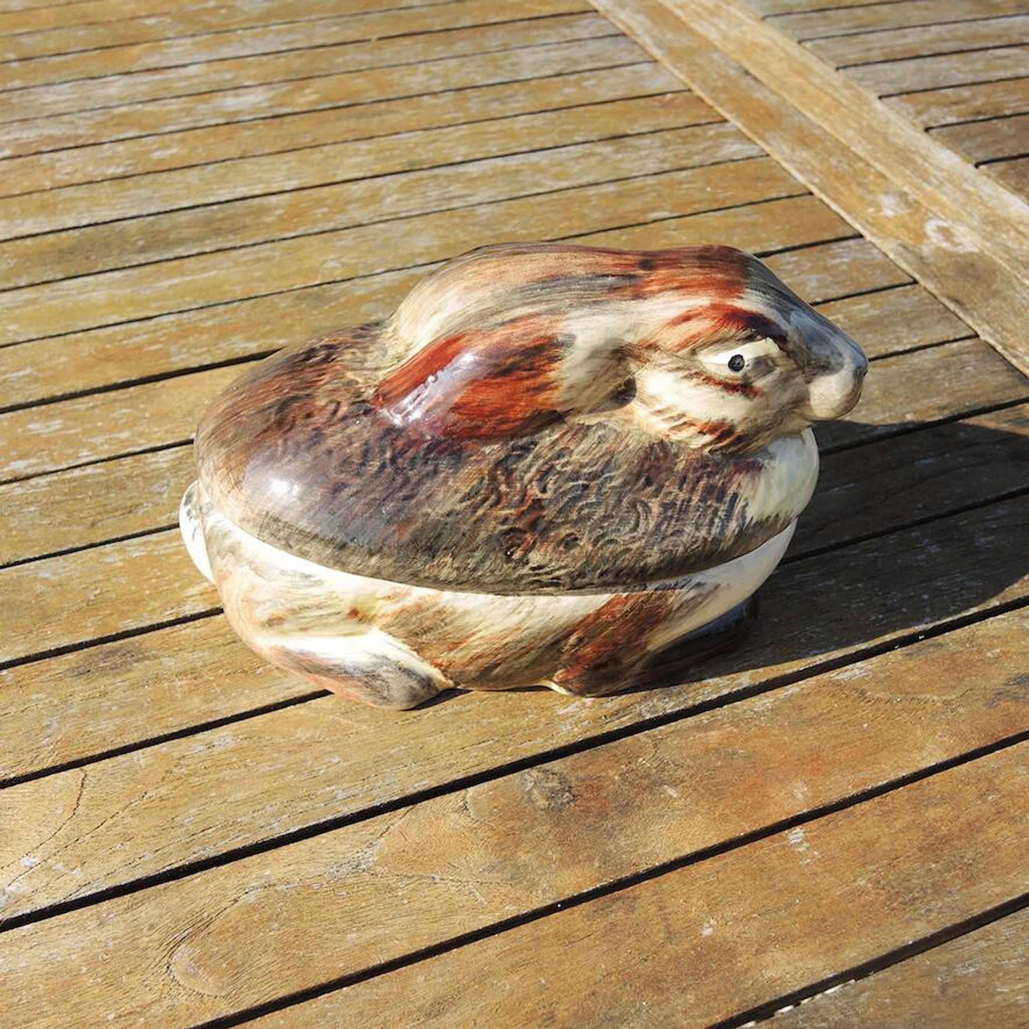 Ancienne Terrine Zoomorphe en Céramique M Caugant  : Lapin