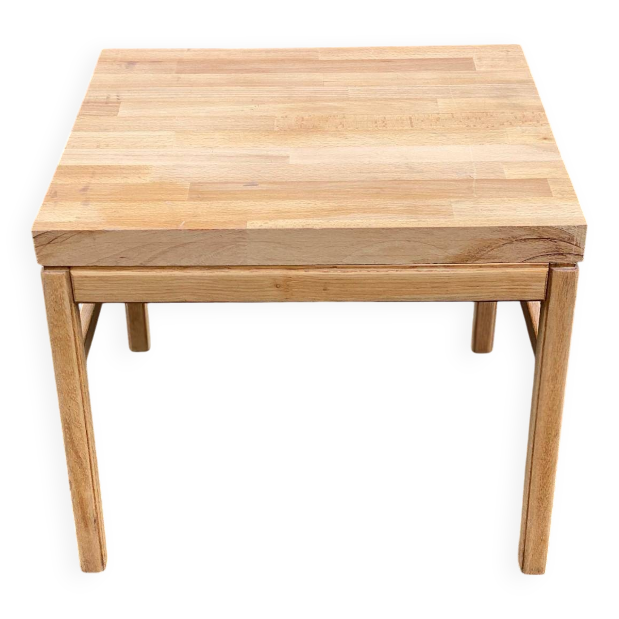 1960s Scandinavian coffee table in raw solid oak.