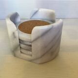 Four marble coasters with holder