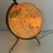 Vintage 1967 terrestrial globe Taride tripod gold glass world map - 22 cm