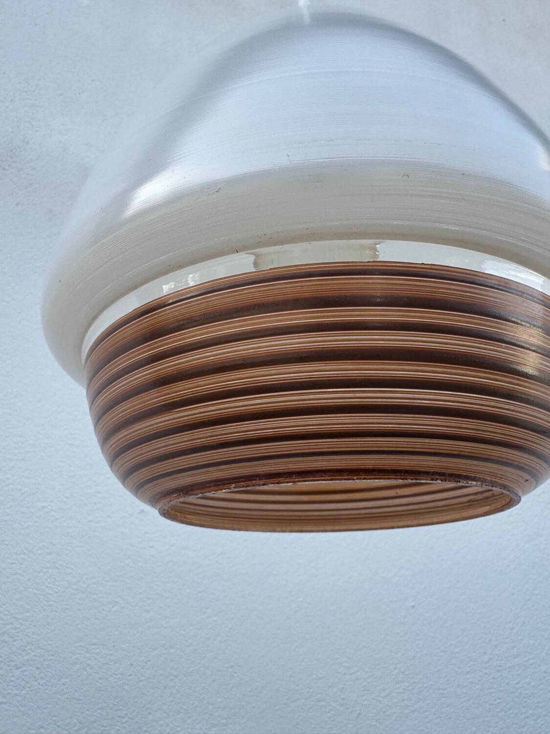 Scandinavian-style glass pendant light from the 1960s