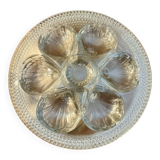 Lot de 6 assiettes à huître en verre