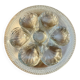 Set of 6 glass oyster plates