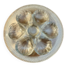 Set of 6 glass oyster plates