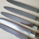 Set of 5 table knives stainless steel and bovine horn