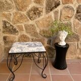 Tabouret Toile de Jouy