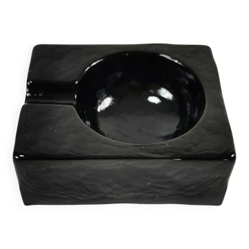Small, minimalist glass Bauhaus-style ashtray, 1970s