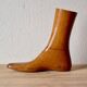 Old varnished wooden shoe mold - right foot