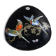 Assiette décorative Longwy Aubade 3522 – oiseaux peinte à la main