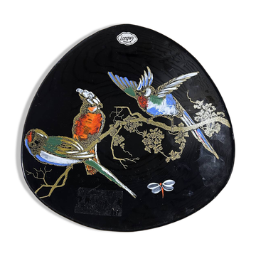 Decorative plate Longwy Aubade 3522 – birds – hand-painted