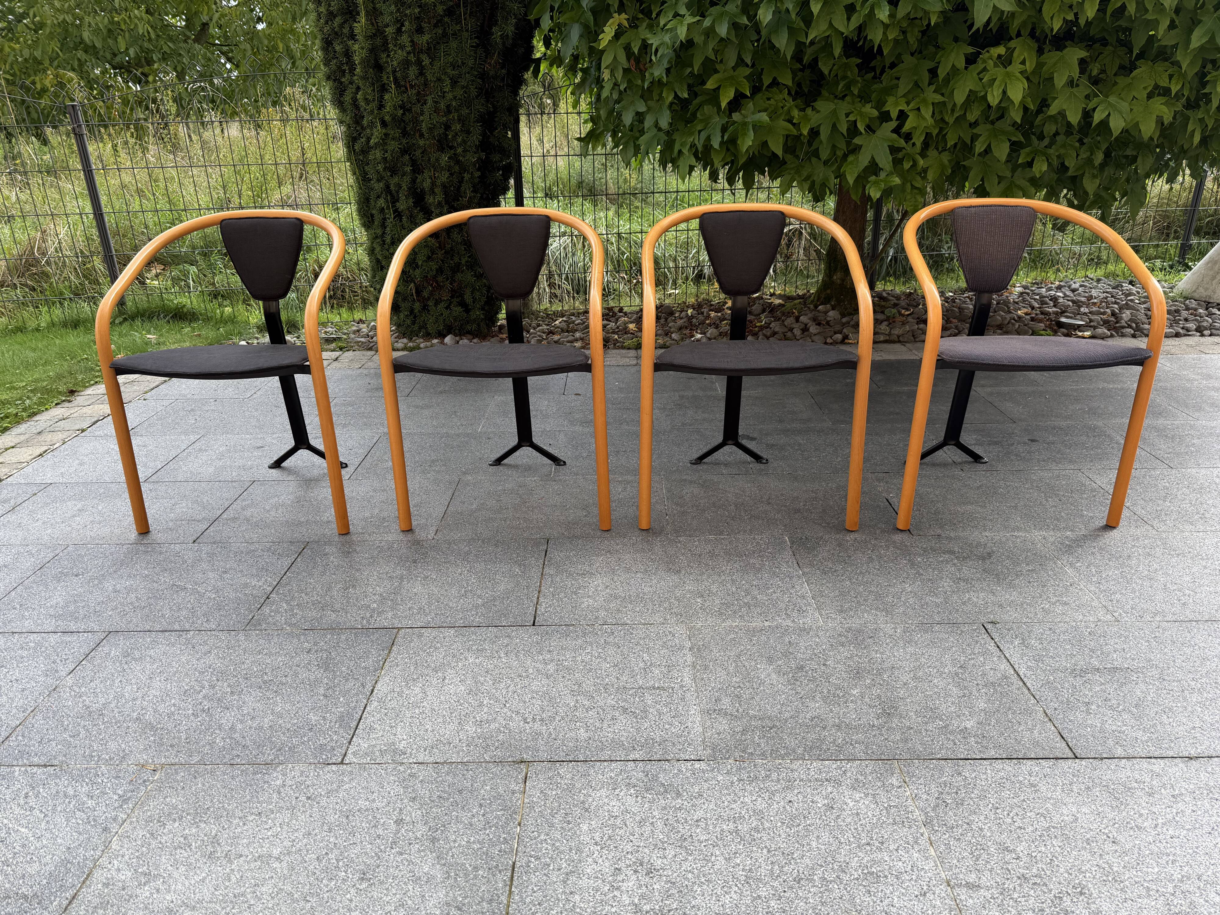 Set of 4 Tacchi chairs by Toshiyuki Kita Japan 80s