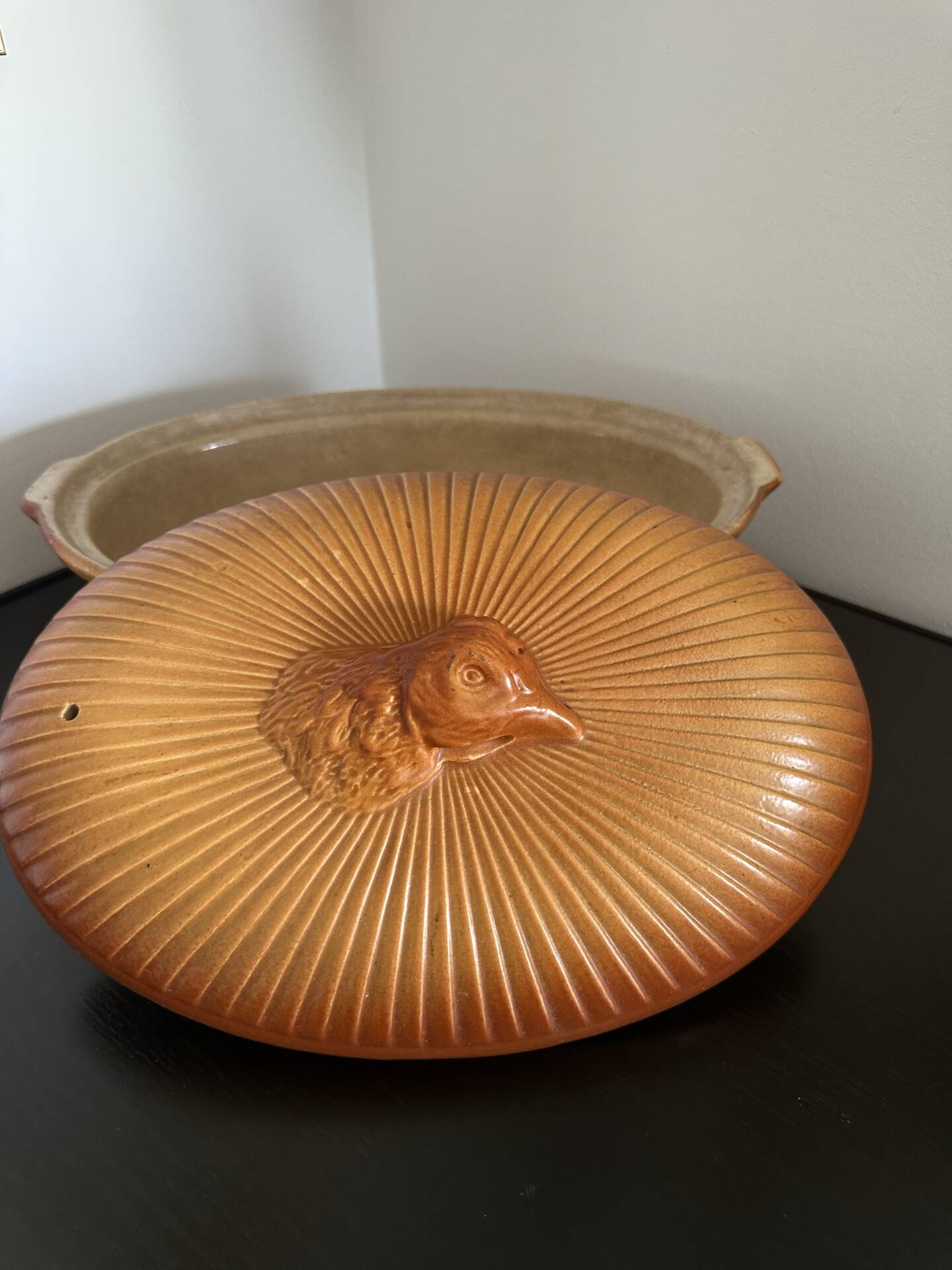 Enamelled ceramic terrine cocotte