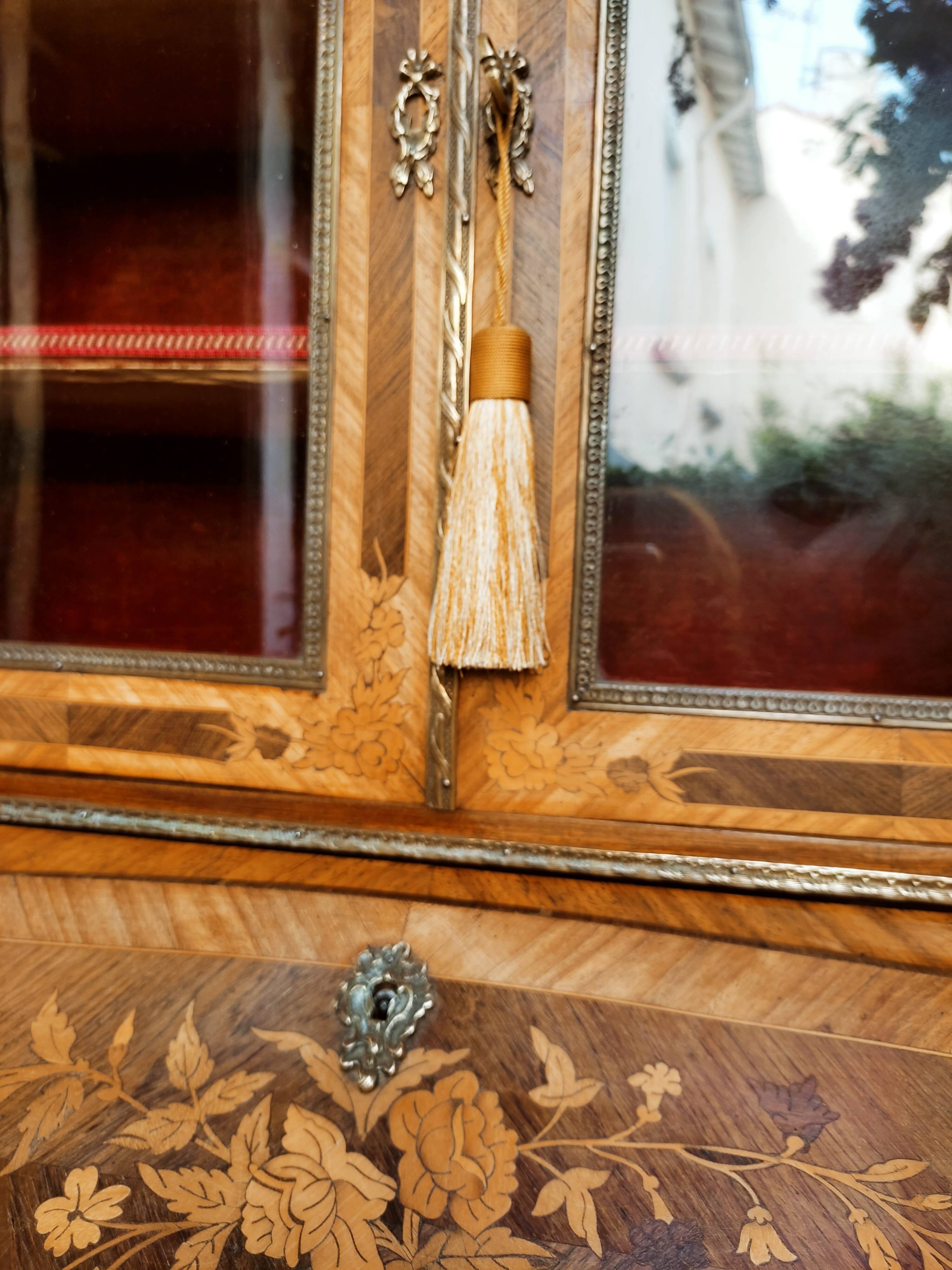 Secretary with marquetry library